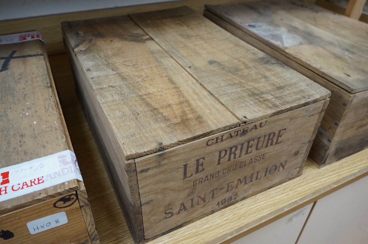 Twelve bottles of Chateau Le Prieure Saint Emilion Grand Cru Classe 1982 (O.W.C). Condition - unopened, from a local private cellar